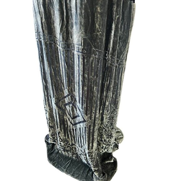 Citron Santa Monica Green Burnout Velvet Dress Topper Jacket Set Geometric Silk - Picture 3 of 16